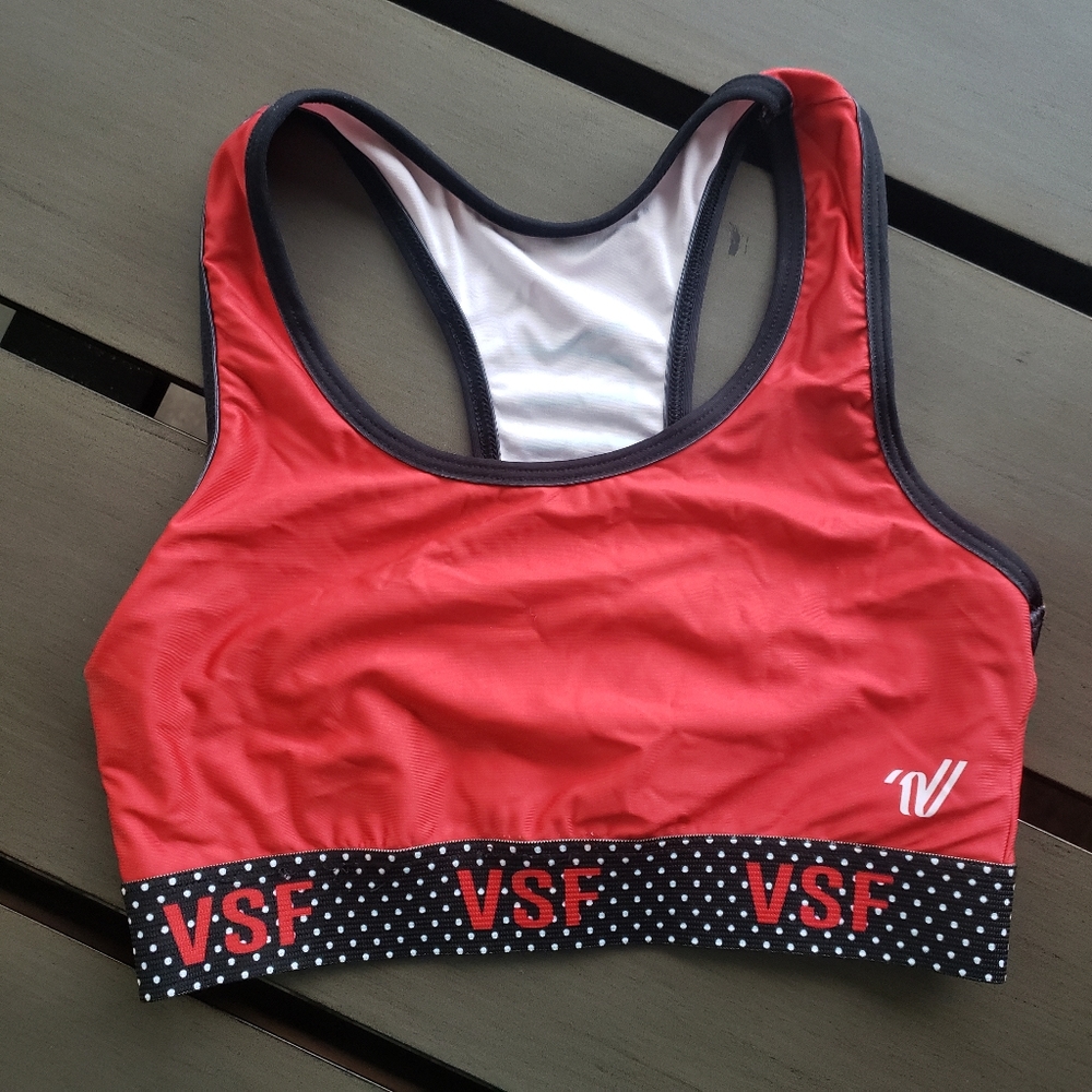 Varsity Sports Bra, Red, Size S